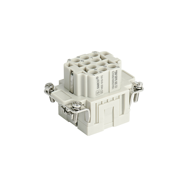 Crimp Insert Cable HEE Heavy Duty Rectangular Connector 10 Pin With High Density