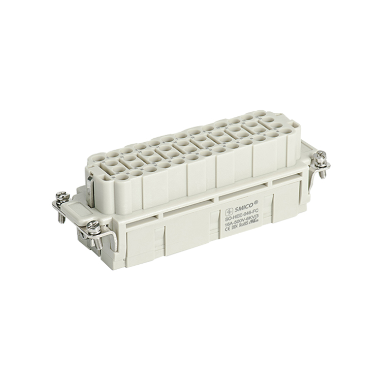 46pin Female Heavy Duty Rectangular Connector For Plastic Injection Machine Crimp Terminal
